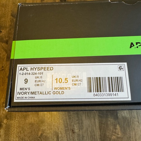 APL Limited Edition HySpeed Ivory/Metallic Gold Sneakers - Brand New - Picture 4 of 6